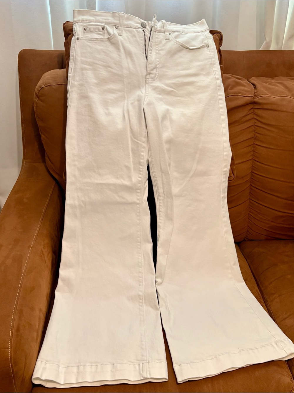 Jessica Simpson White High Waisted Wide Leg Trouser Jeans Size 8/29